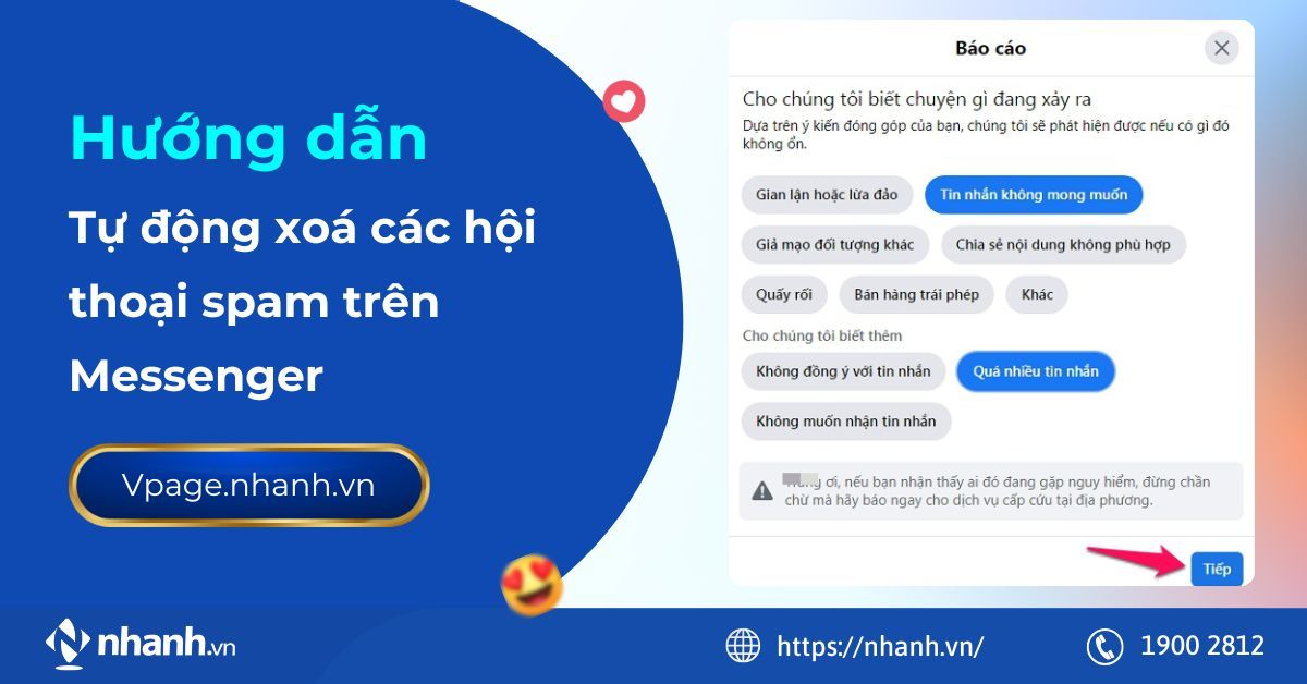 Hướng dẫn tự động xoá các hội thoại spam trên Messenger